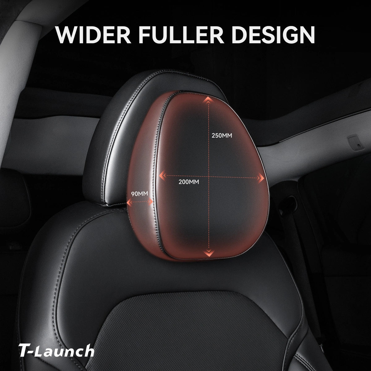 Adjustable Leather Headrest & Neck Support Pillow for Tesla Model 3 2017+ / Model Y 2020+ - T-Launch