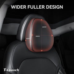 Adjustable Leather Headrest & Neck Support Pillow for Tesla Model 3 2017+ / Model Y 2020+ - T-Launch