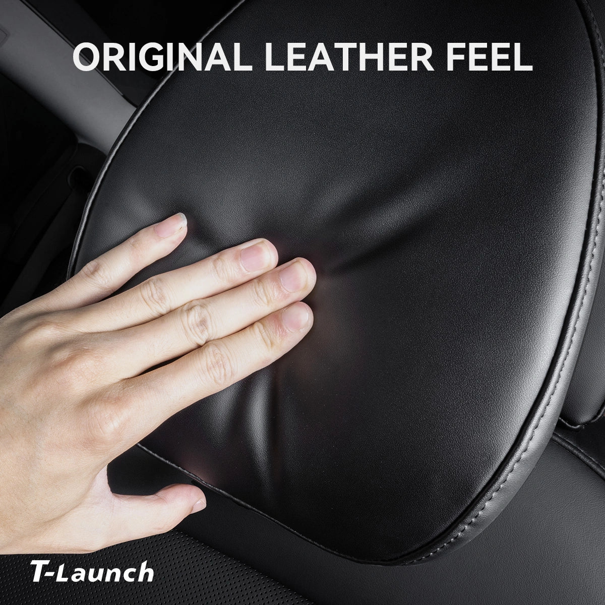 Adjustable Leather Headrest & Neck Support Pillow for Tesla Model 3 2017+ / Model Y 2020+ - T-Launch