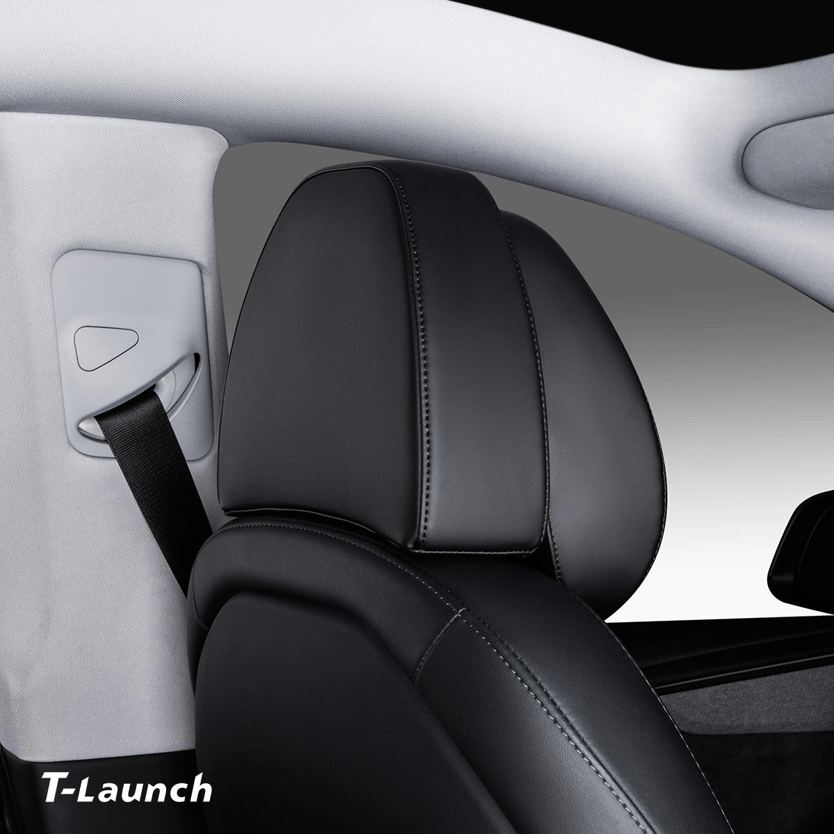 Adjustable Leather Headrest & Neck Support Pillow for Tesla Model 3 2017+ / Model Y 2020+ - T-Launch