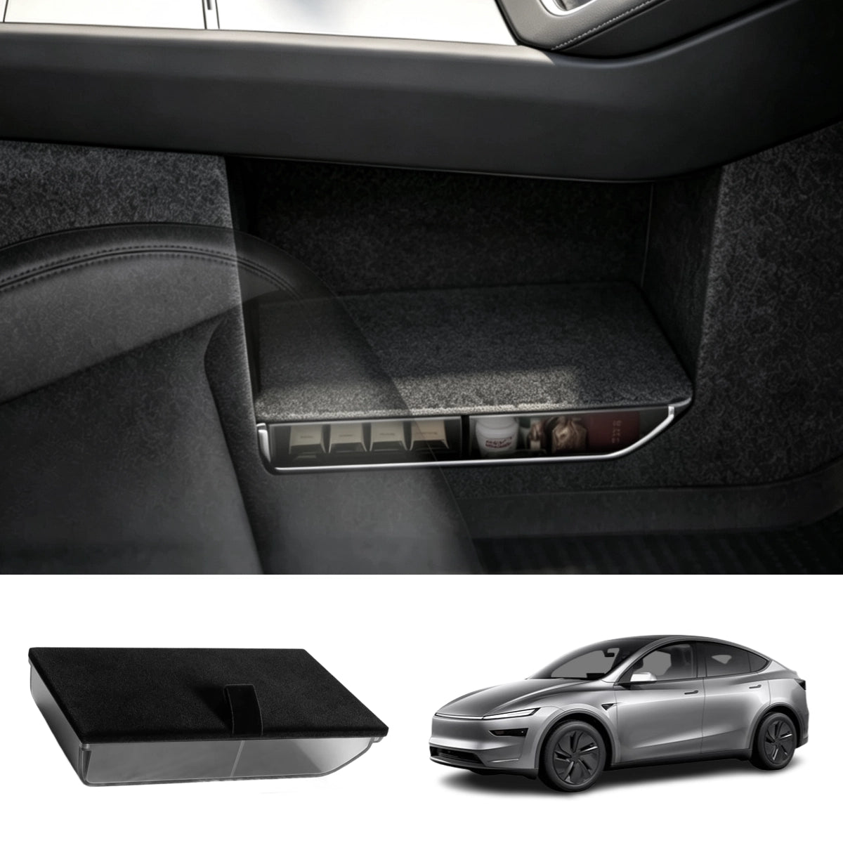 Hidden Center Console Storage Box for Tesla Model Y/Y L 2025+