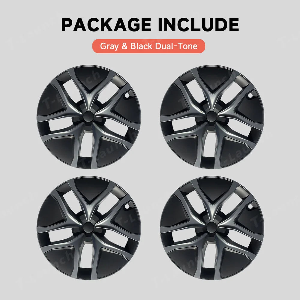 19'' Crossflow Full-Cover Hubcaps Wheel Covers – Arachnid 2.0 Style for Tesla Model Y Juniper 2025+ (Set of 4)