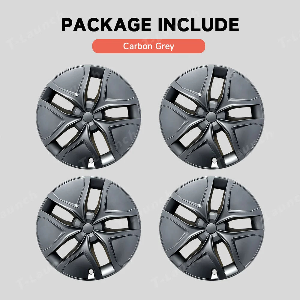 19'' Crossflow Full-Cover Hubcaps Wheel Covers – Arachnid 2.0 Style for Tesla Model Y Juniper 2025+ (Set of 4)