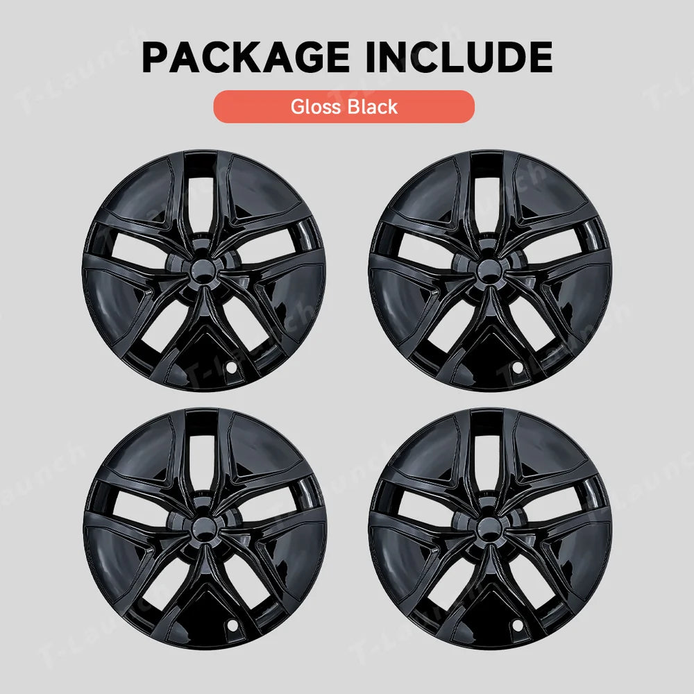 19'' Crossflow Full-Cover Hubcaps Wheel Covers – Arachnid 2.0 Style for Tesla Model Y Juniper 2025+ (Set of 4)