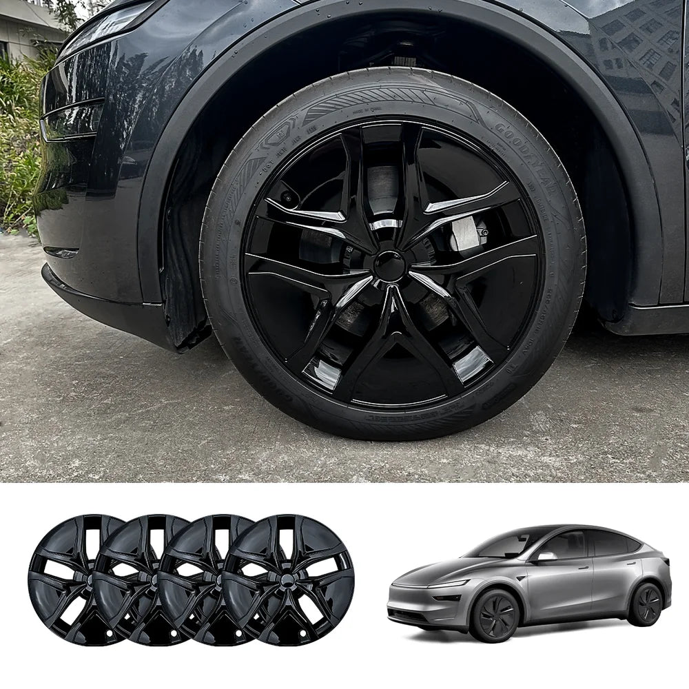 19'' Crossflow Full-Cover Hubcaps Wheel Covers – Arachnid 2.0 Style for Tesla Model Y Juniper 2025+ (Set of 4)
