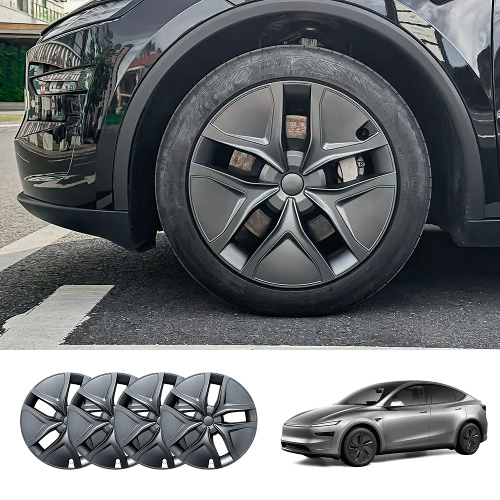 19'' Crossflow Full-Cover Hubcaps Wheel Covers – Arachnid 2.0 Style for Tesla Model Y Juniper 2025+ (Set of 4)