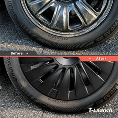 Aero Straight-Spoke Style Hubcaps Wheel Covers for 2026 Tesla Model Y 18'' Aperture Wheels (Set of 4)