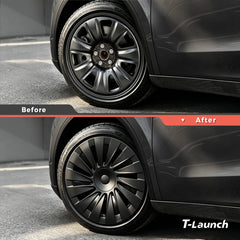 Aero Straight-Spoke Style Hubcaps Wheel Covers for 2026 Tesla Model Y 18'' Aperture Wheels (Set of 4)