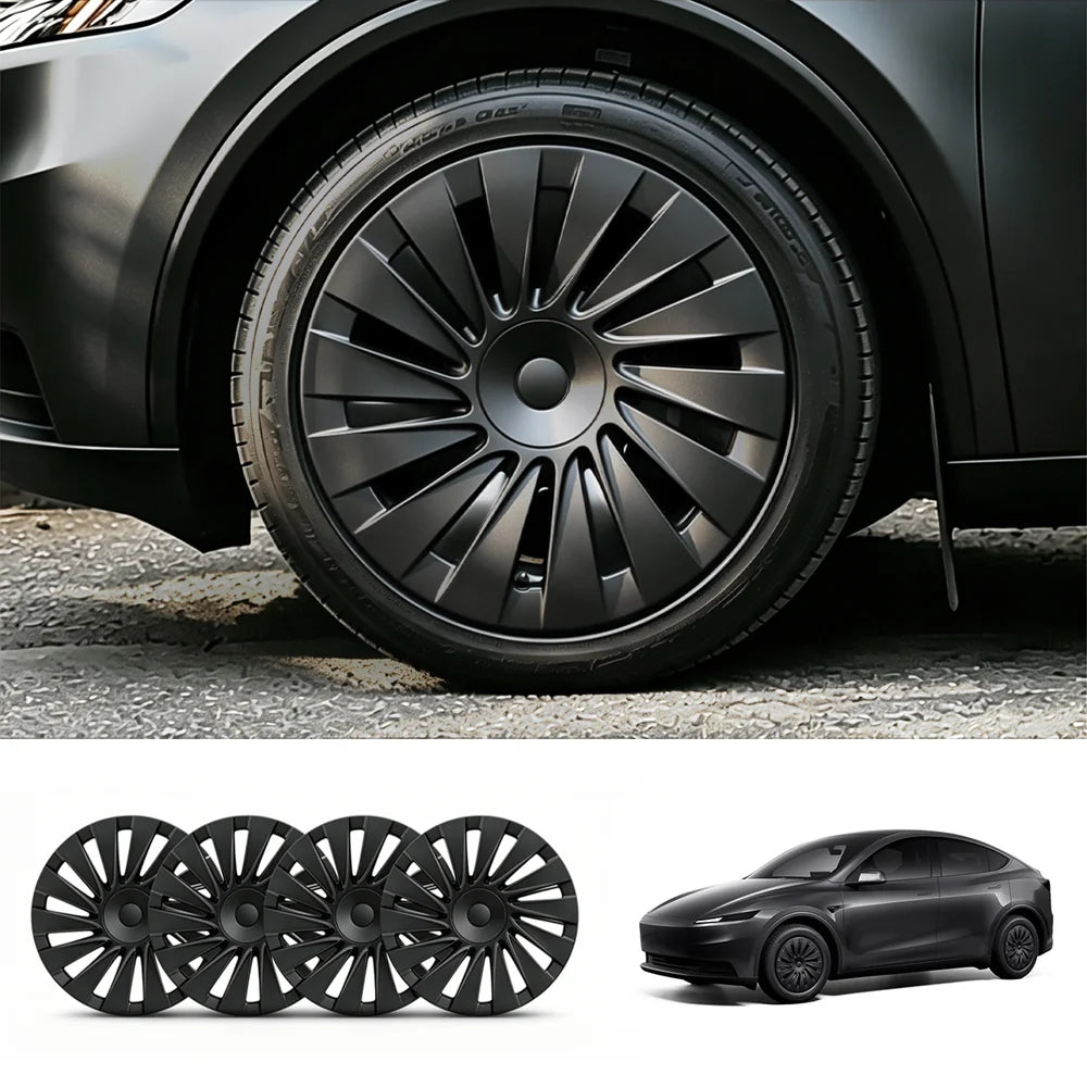 Aero Straight-Spoke Style Hubcaps Wheel Covers for 2026 Tesla Model Y 18'' Aperture Wheels (Set of 4)