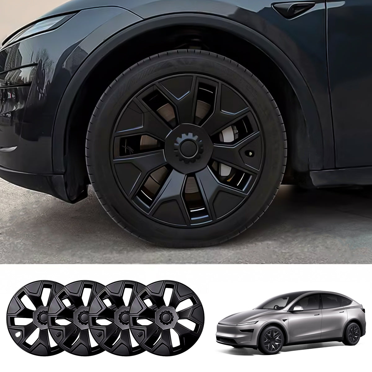 Blade Style Hubcaps Wheel Covers for 2026+ Tesla Model YL 19'' Machina 2.0 Wheels (Set of 4)