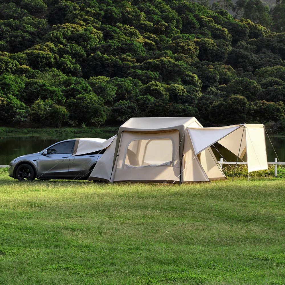 tesla model s camping tent Inflatable Tailgate with Projection Screen for 3/Y/S/X Terrassenüberdachung mit Montage in MK6 JETTA 2.5 Farbe:lime-grün sided stain