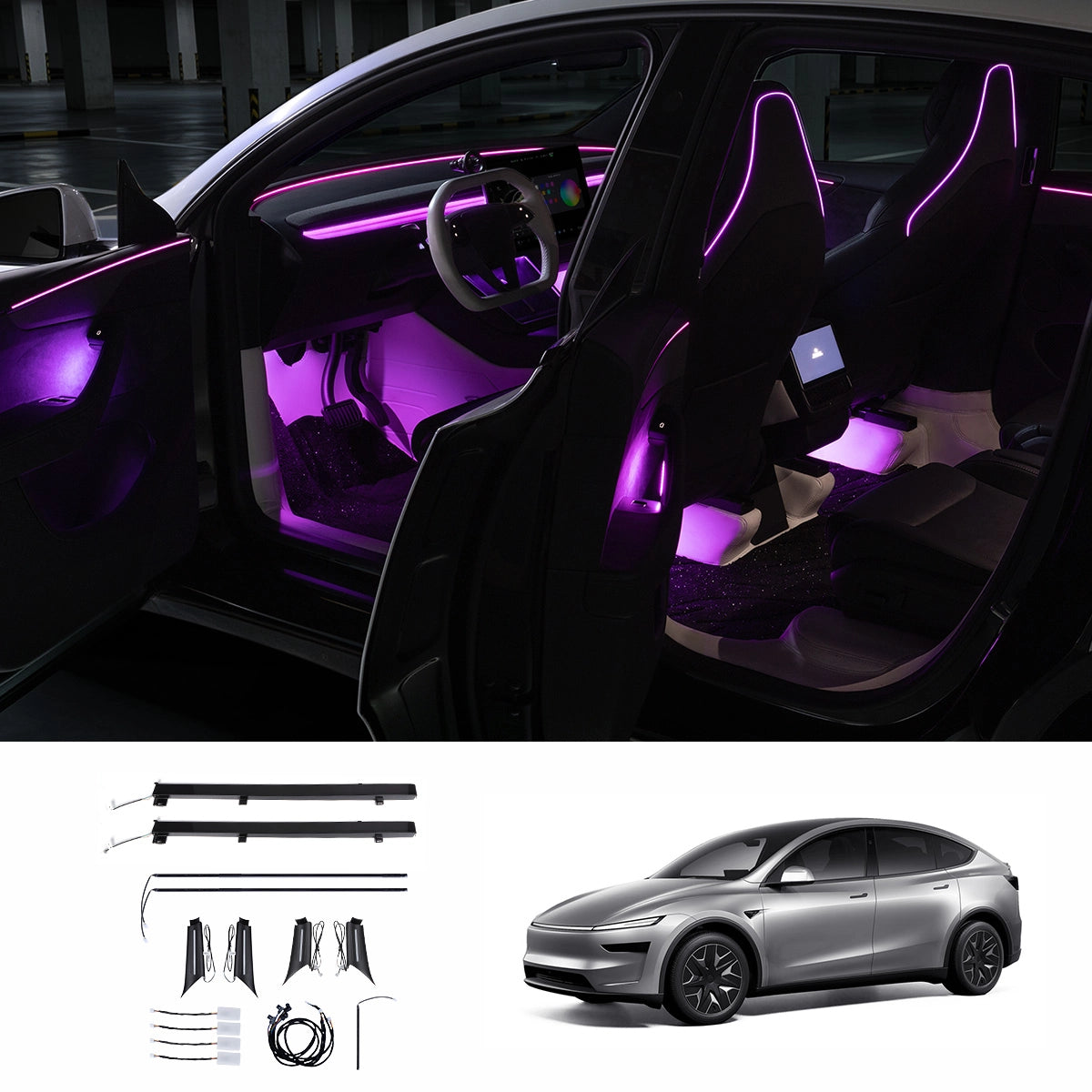 Interior RGB Ambient Lighting Kit for Tesla Model YL 2026+