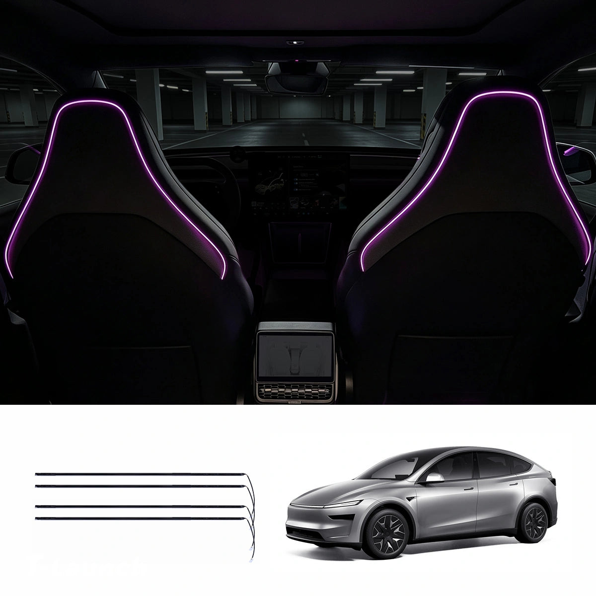 Interior RGB Ambient Lighting Kit for Tesla Model Y L 2026+ - T-Launch