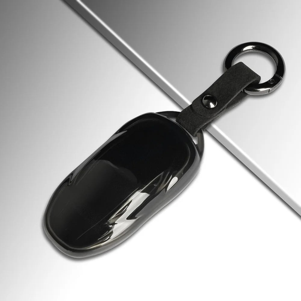 Alloy and Leather Key Fob Cover for Tesla Model 3/Y/S/X
