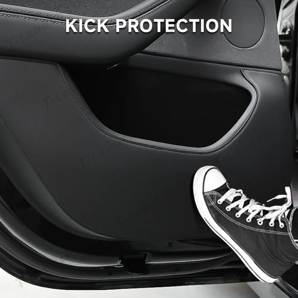 Leather Door Kick Guards for Tesla Model Y Juniper 2025+ / Model 3 Highland 2024+