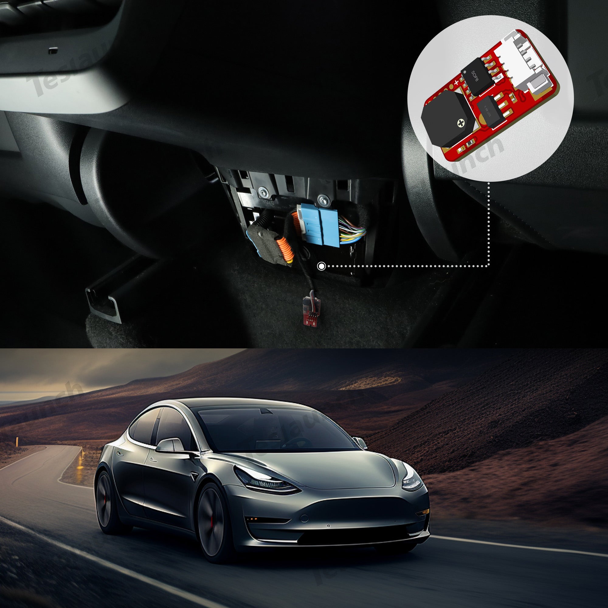 Tesla Versión mejorada TSL6 del módulo del volante del módulo de la eliminación del Nag del piloto automático para Model 3/Y (2019-2023)