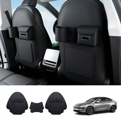 Nappa Leather Seat Back Kick Protector & Organizer for Tesla Model 3/Y 2019+