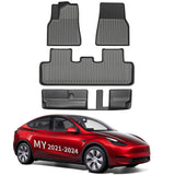 All Weather TPE Interior Floor Mats Cargo Liners Set for Tesla 2021-2024 Model Y