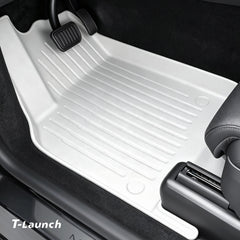 White All-Weather TPE Floor Mats for Tesla Model Y L 2026+