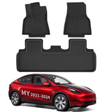 All Weather XPE Interior Floor Mats Cargo Liners Set for Tesla 2021-2024 Model Y 5 Seater