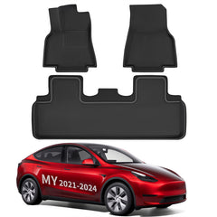 All Weather XPE Interieur Vloermatten Cargo Liners Set voor Tesla 2021-2024 [[PL170]] Y 5-zits