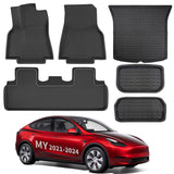All Weather XPE Interior Floor Mats Cargo Liners Set for Tesla 2021-2024 Model Y 5 Seater