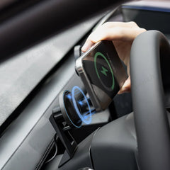 Műszerfal kormánykerék telefontartó Mágneses Magsafe vezeték nélküli töltő telefontartó For Tesla Model 3/Y (2017-2024)