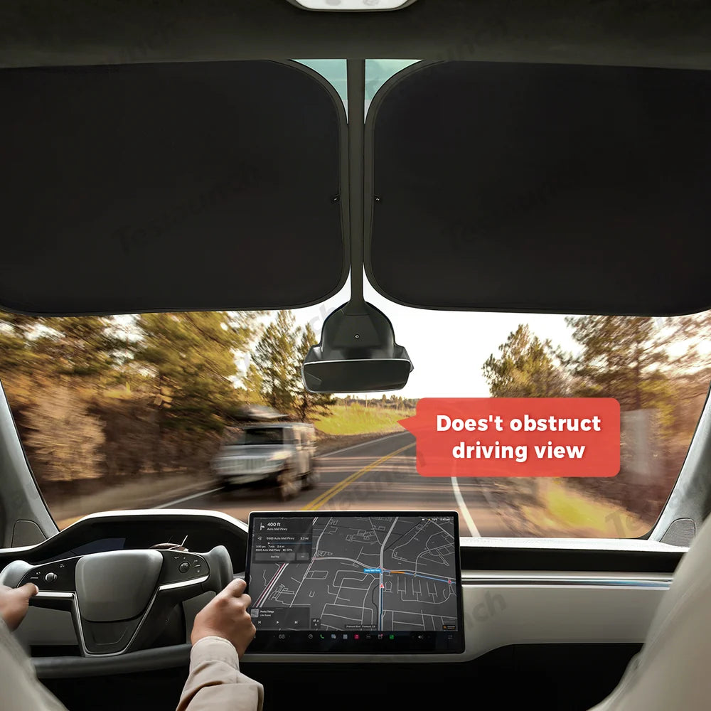 Mesh elektrostatisk adsorptionssoltag solafskærmning til Tesla [[PL170]] X frontsoltag