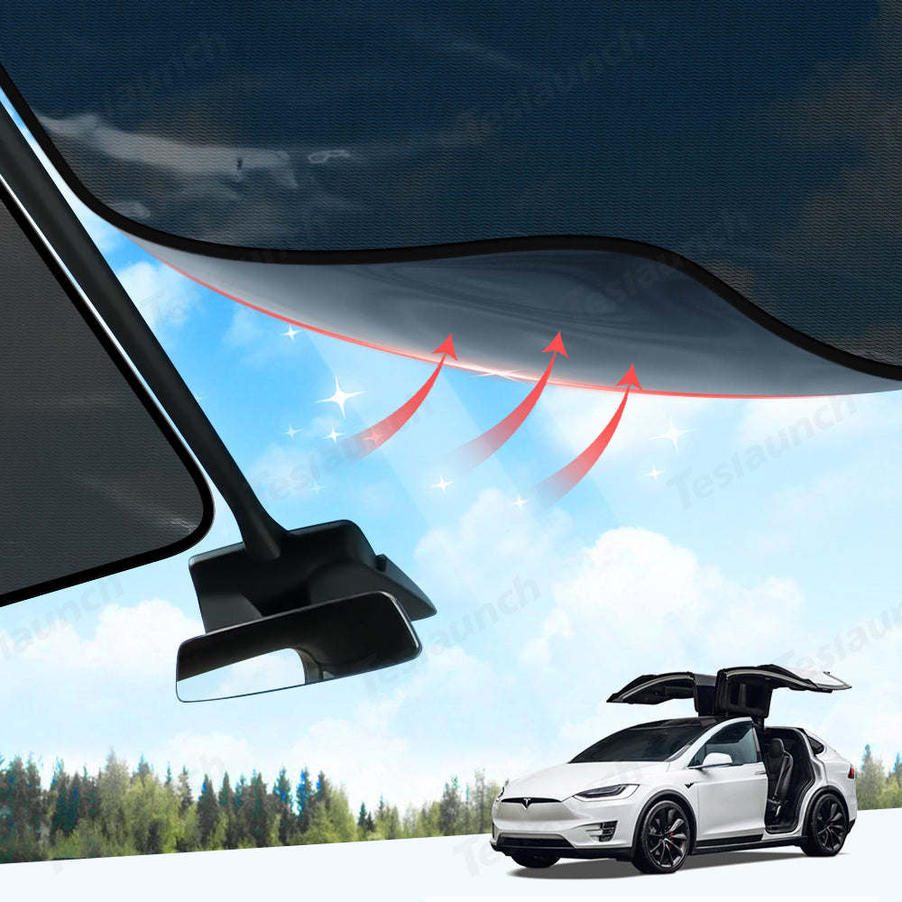 Mesh elektrostatisk adsorptionssoltag solafskærmning til Tesla [[PL170]] X frontsoltag