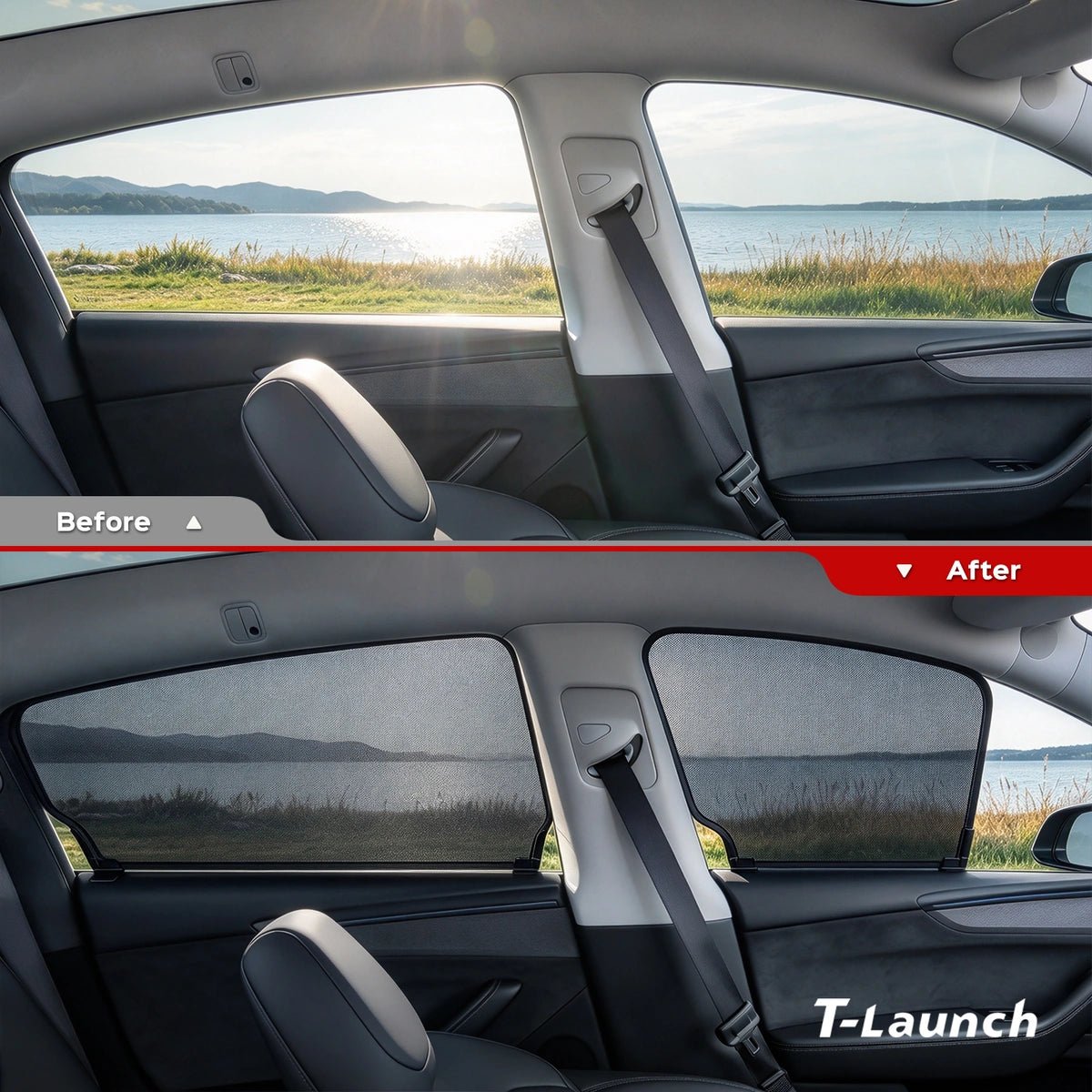 Mesh Side Window Sunshades for Tesla Model 3/Y/YL 2021+ - T-Launch