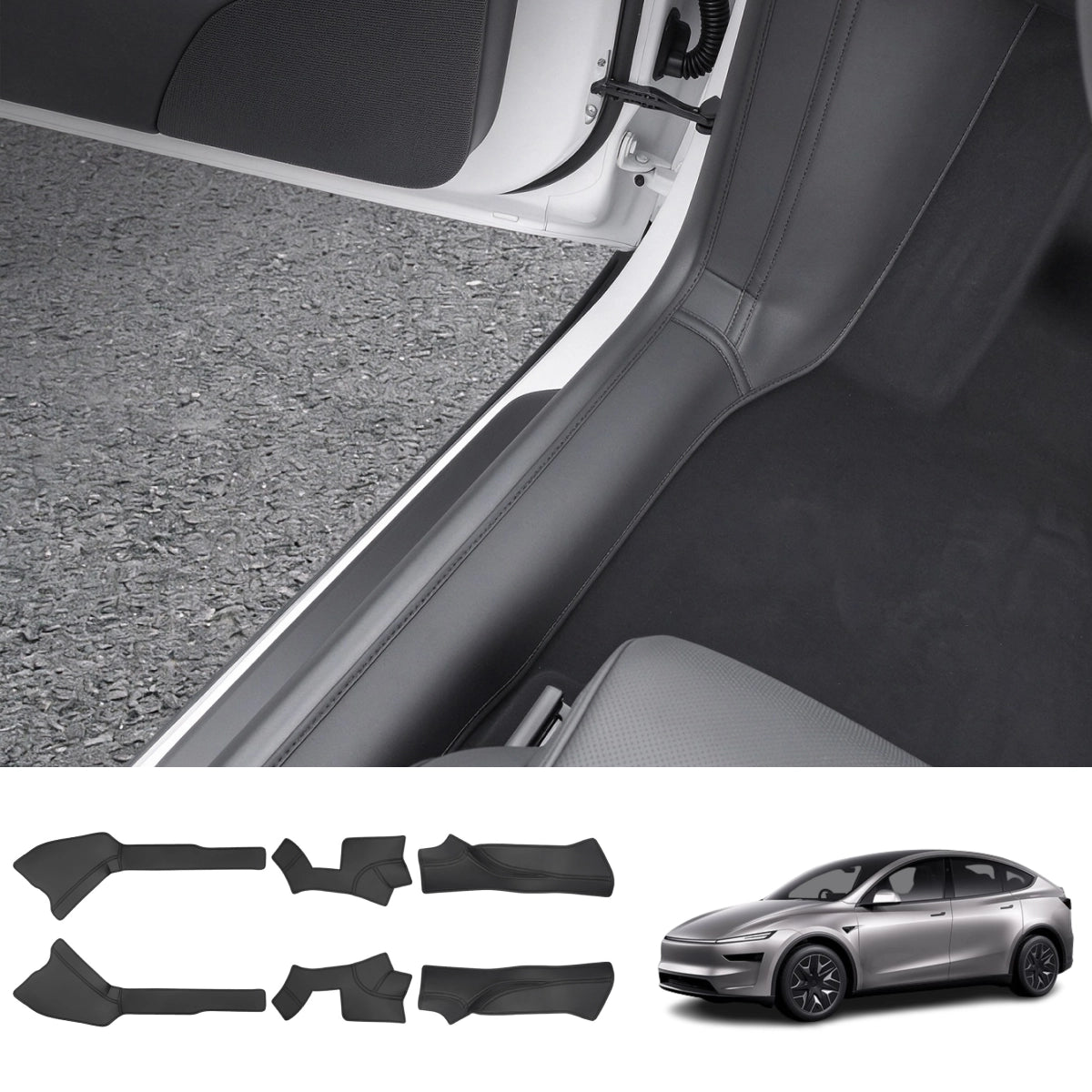 Nappa Leather Door Sill Protector for Tesla Model Y L 2026+