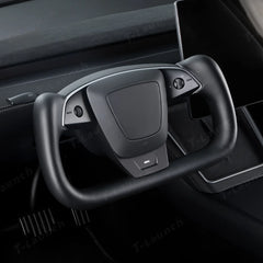 Premium Nappa Leather Yoke Steering Wheel for Tesla Model Y Juniper & Model 3 Highland– Inspired by Model S/X