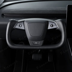 Premium Nappa Leather Yoke Steering Wheel for Tesla Model Y Juniper & Model 3 Highland– Inspired by Model S/X