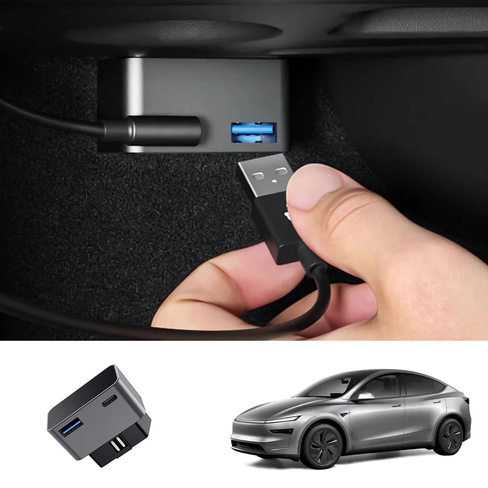 Juniper Eusb OBD Hub Adapter with 36W Dual USB-A & USB-C Fast Charger for Tesla ...