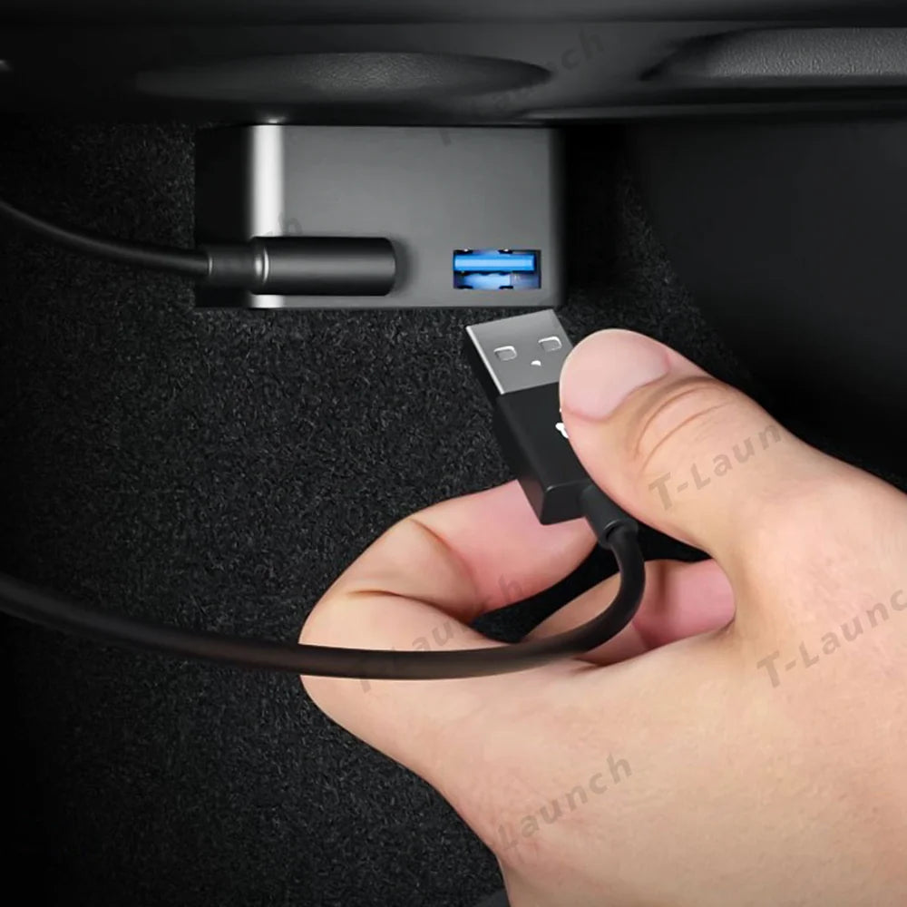 OBD Hub Adapter with 36W Dual USB-A & USB-C Fast Charger for Tesla Model Y Juniper 2025+