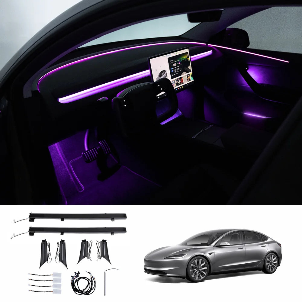 Interior RGB Ambient Lighting Kit for Tesla Model Y Juniper / Model 3 Highland