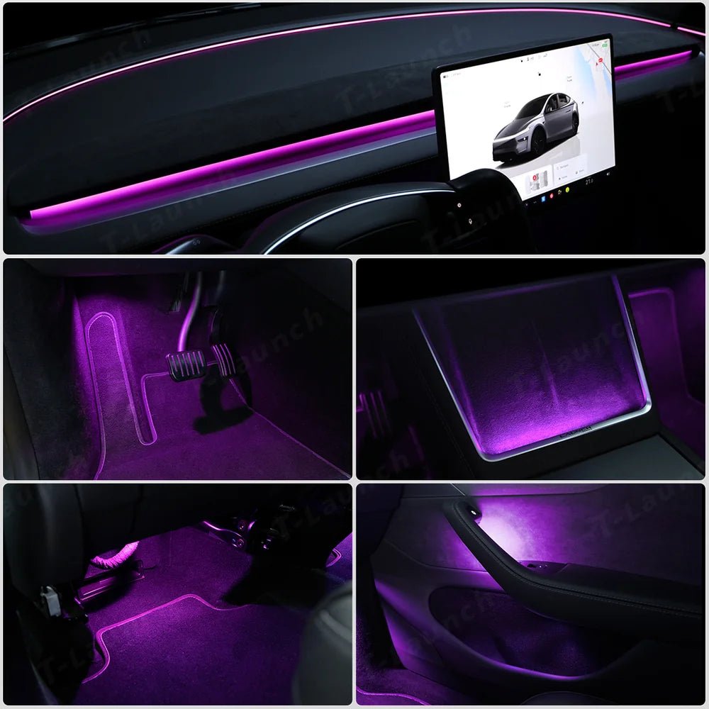 Interior RGB Ambient Lighting Kit for Tesla Model Y Juniper / Model 3 ...
