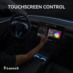 RGB Steering Wheel & Cup Holder Ambient Light Kit for Tesla Model 3 Highland 2024+ / Model Y Juniper 2025+ / Model YL 2026+