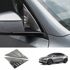 [Real Carbon Fiber] A-Pillar Triangle Window Cover Trim for Tesla Model Y Juniper 2025+