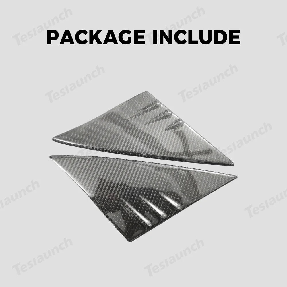 [Real Carbon Fiber] A-Pillar Triangle Window Cover Trim for Tesla Model Y Juniper 2025+