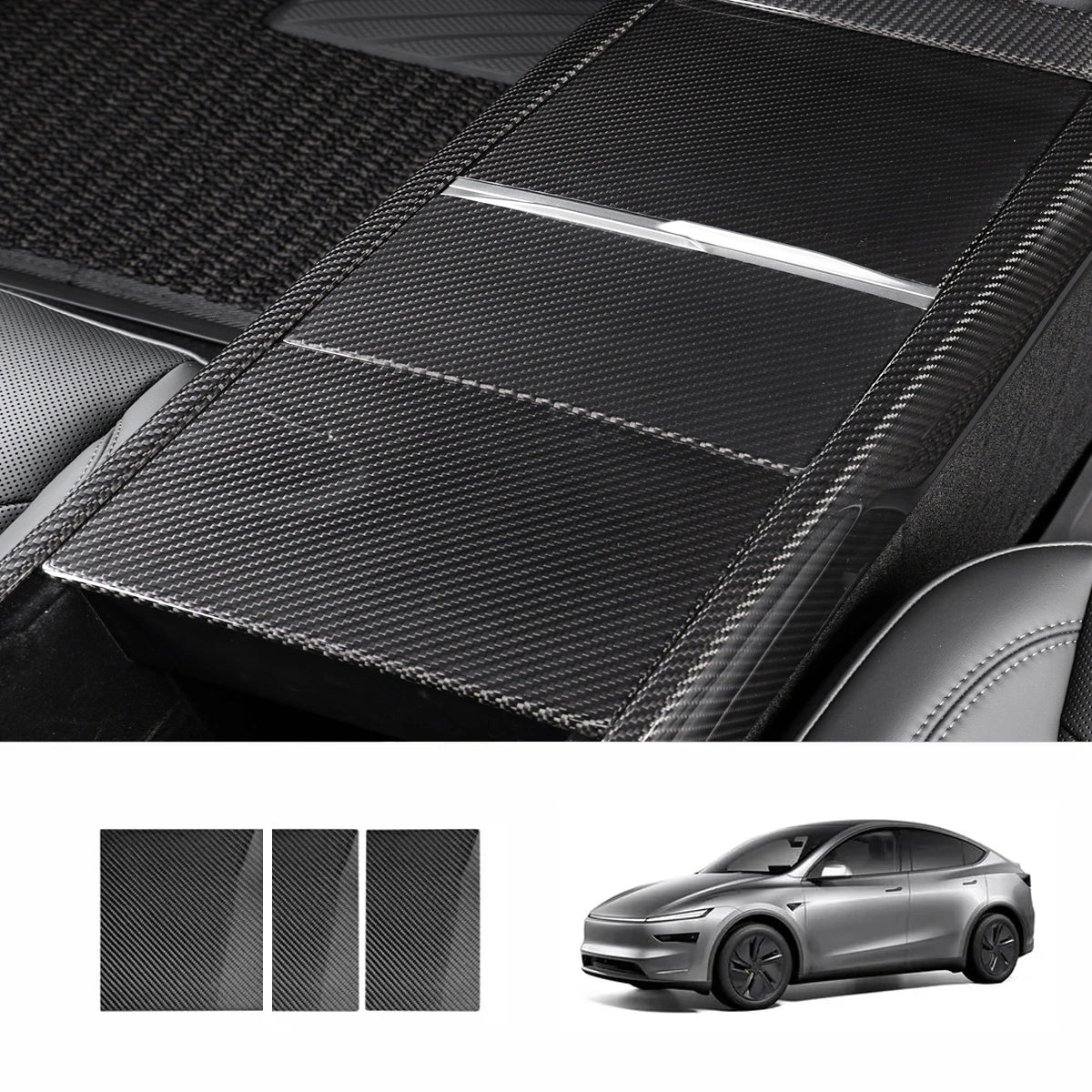 [Real Carbon Fiber] Center Console Panel Cover for Tesla Model Y Juniper 2025+ - T-Launch