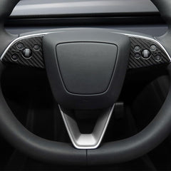 [Real Carbon Fiber] ที่หุ้มแผงพวงมาลัย (2 ชิ้น) สำหรับ Tesla Model 3 ไฮแลนด์ 2024+