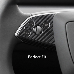 [Real Carbon Fiber] ที่หุ้มแผงพวงมาลัย (2 ชิ้น) สำหรับ Tesla Model 3 ไฮแลนด์ 2024+