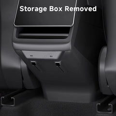 Rear Center Console Kick Guard & Storage Box for Tesla Model Y Juniper 2025+ / Model 3 Highland 2024+