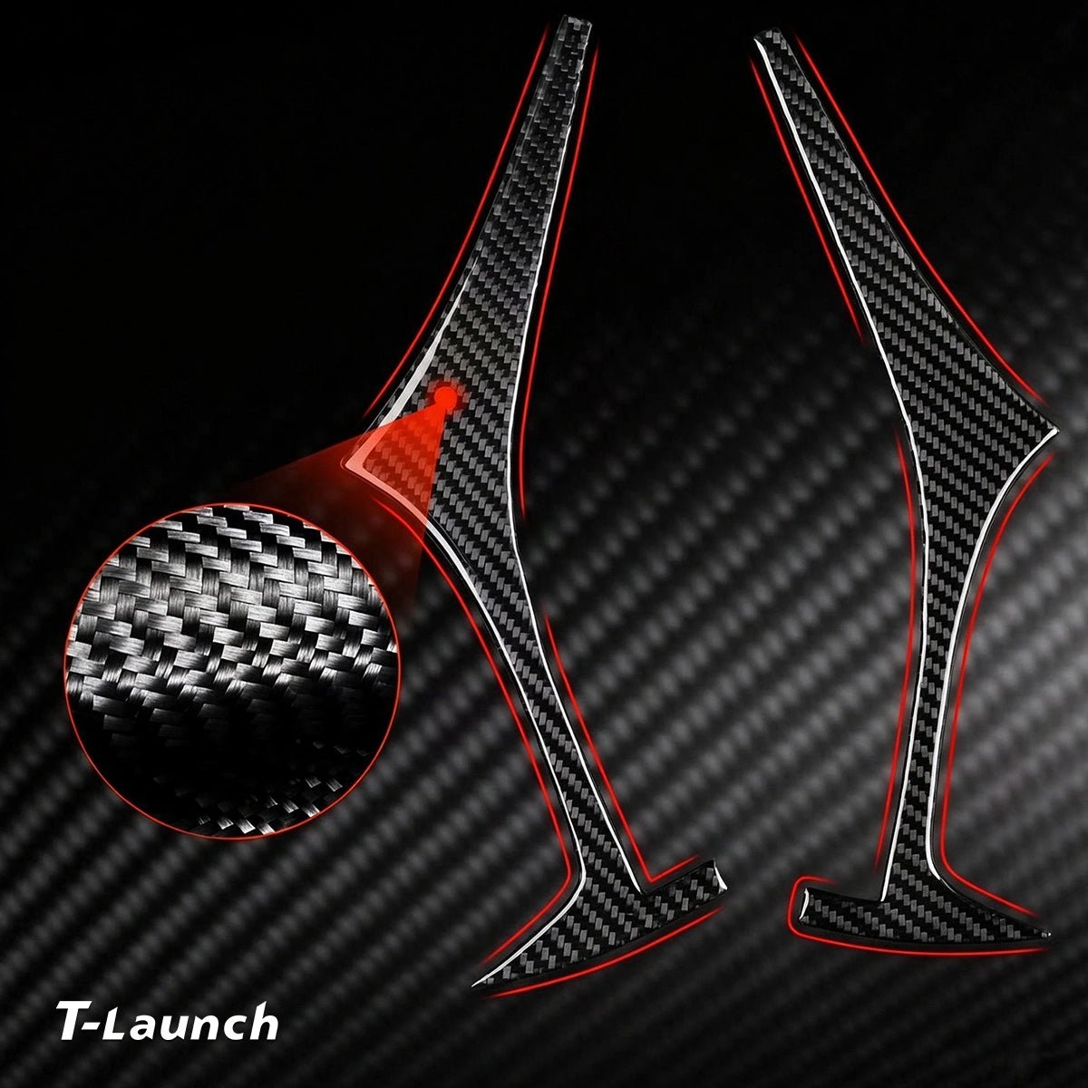 [Real Carbon Fiber] Rear Tail Light Eyebrow Trim for Tesla Model 3/Y 2017–2022 (1 Pair) - T-Launch