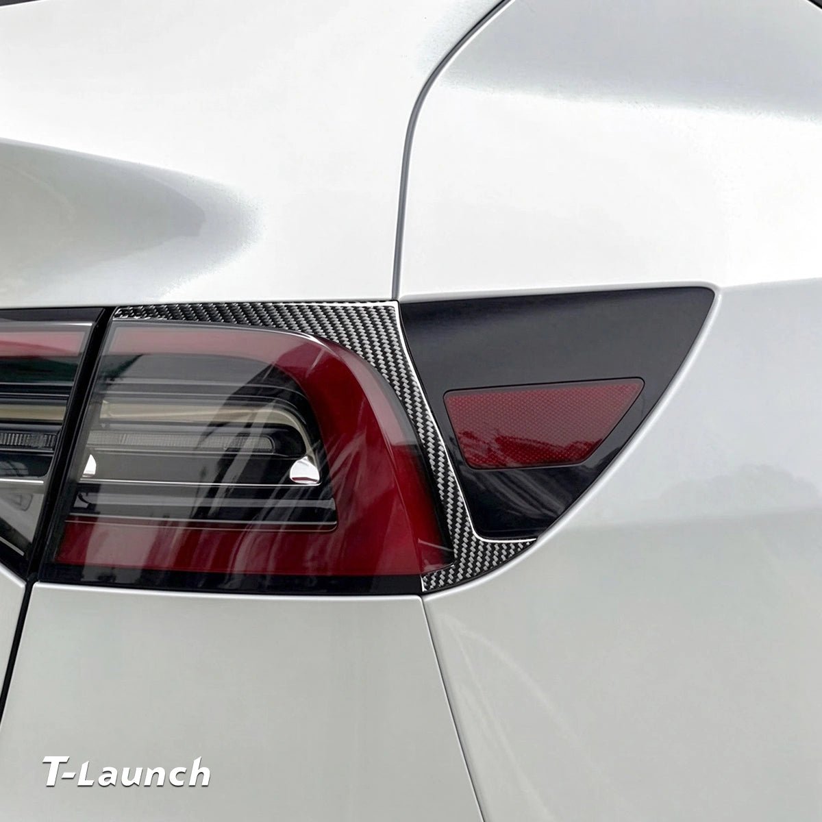 [Real Carbon Fiber] Rear Tail Light Eyebrow Trim for Tesla Model 3/Y 2017–2022 (1 Pair) - T-Launch