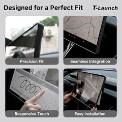 All-in-One Tempered Glass Screen Protector & Frame Cover for Tesla Model 3 Highland/Model Y Juniper/Model Y L 2026+