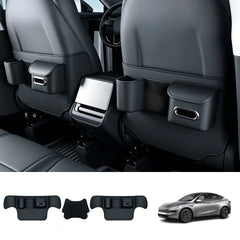 Nappa Leather Interior Anti-Kick Protection Mats for Tesla Model Y Juniper 2025+