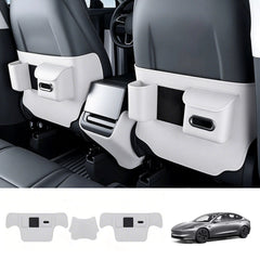 Nappa Leather Interior Anti-Kick Protection Mats for Tesla Model 3 Highland 2024+