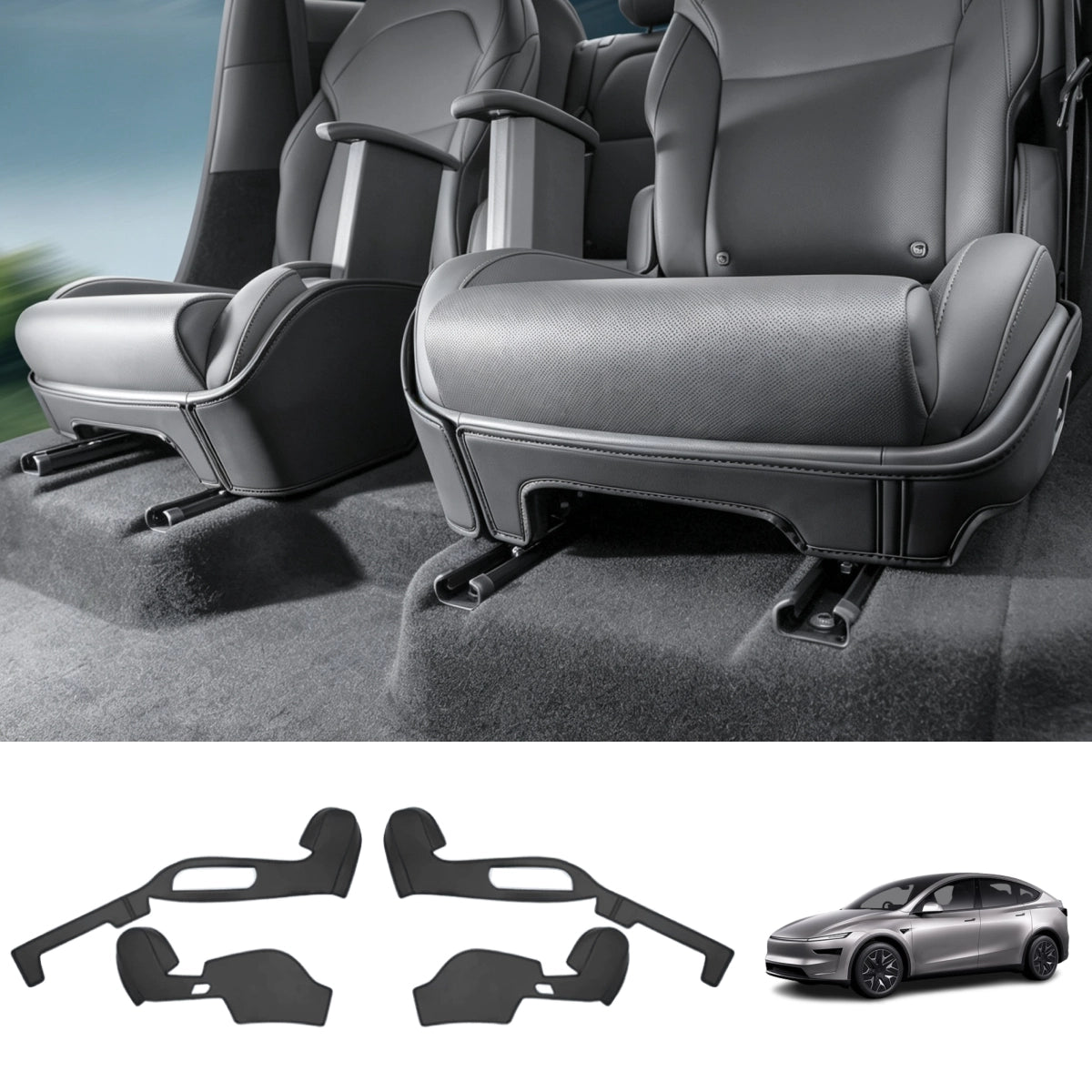 Nappa Leather Second Row Seat Side Panel Protectors for Tesla Model YL 2026+